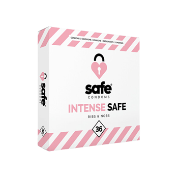 Intense Safe - Condooms met ribbels en noppen (36 stuks)